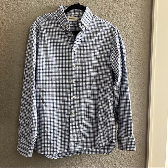 Taylor Stitch Purple/white /blue plaid button down shirt SZ 40